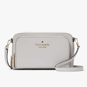 Kate Spade Staci Dual Zip Around Crossbody (Platinum gray)